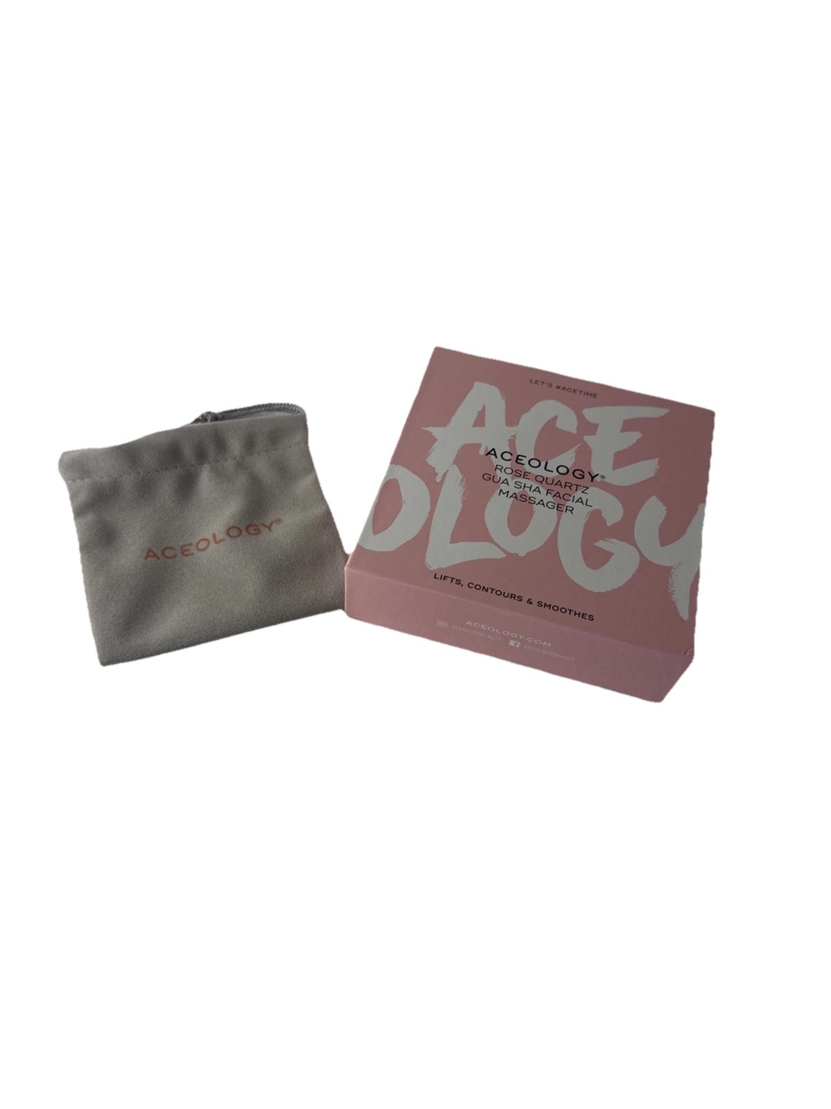 ACE ACEOLOGY ROSE QUARTZ GUA SHA FACIAI MASSAGER New With Box Free Shipping