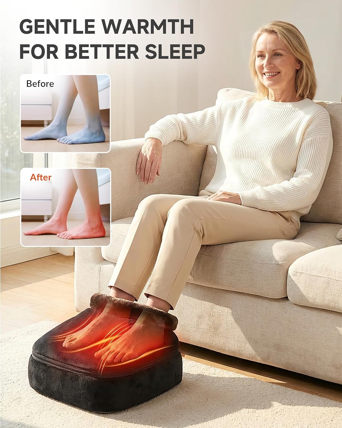 Soothing Shiatsu Foot & Back Massager with Heat – Ideal Gift for Comfort Seekers