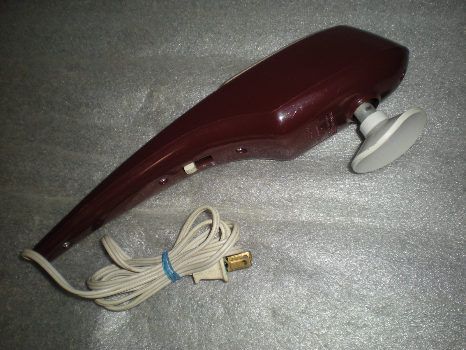 (FEELS WEAK) Vintage Oster 396-07A Infra-Red Handheld Massager Burgundy 1 Head