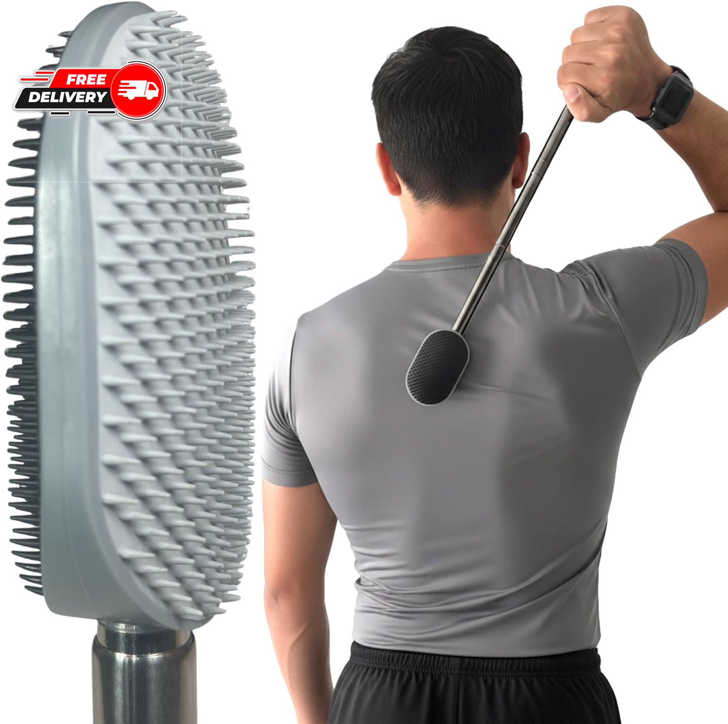 The Ultimate Extendable Back Scratcher, Scalp and Back Massager, & Exfoliator Gi
