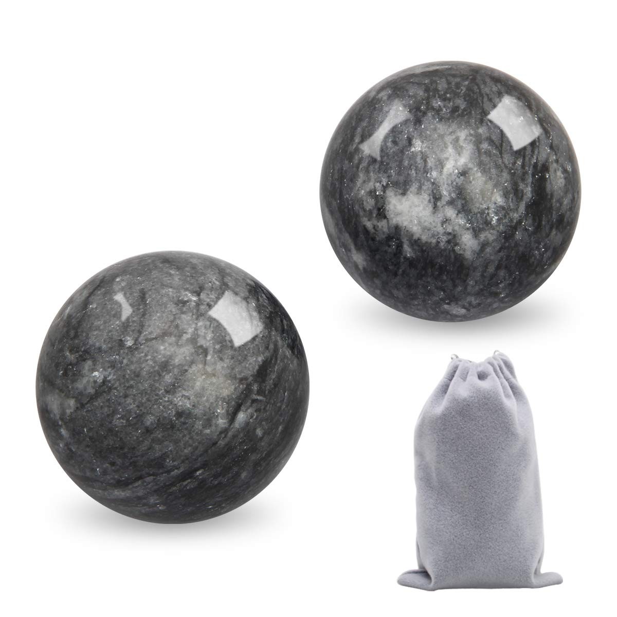 2 Inch Marble Dark Grey Exercise Stress Relief Health Balls Hand