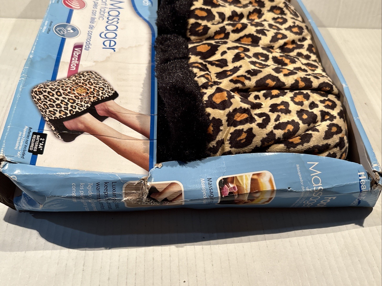 Health Touch (H-4354-8C) Leopard Foot Massager W/ Comfort Fabric NEW