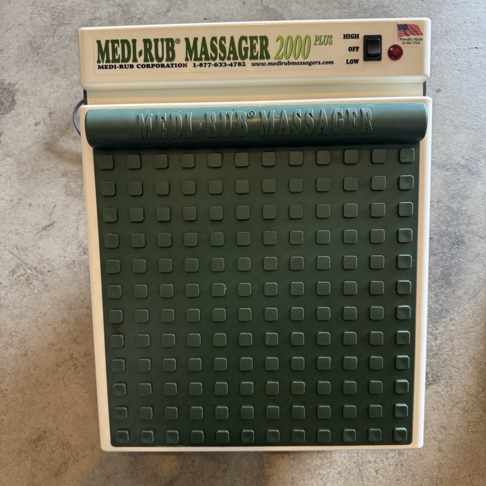 Medi-Rub Massager 2000 Plus 2 Speed Vibrating Foot Massager MR-3F Made In USA