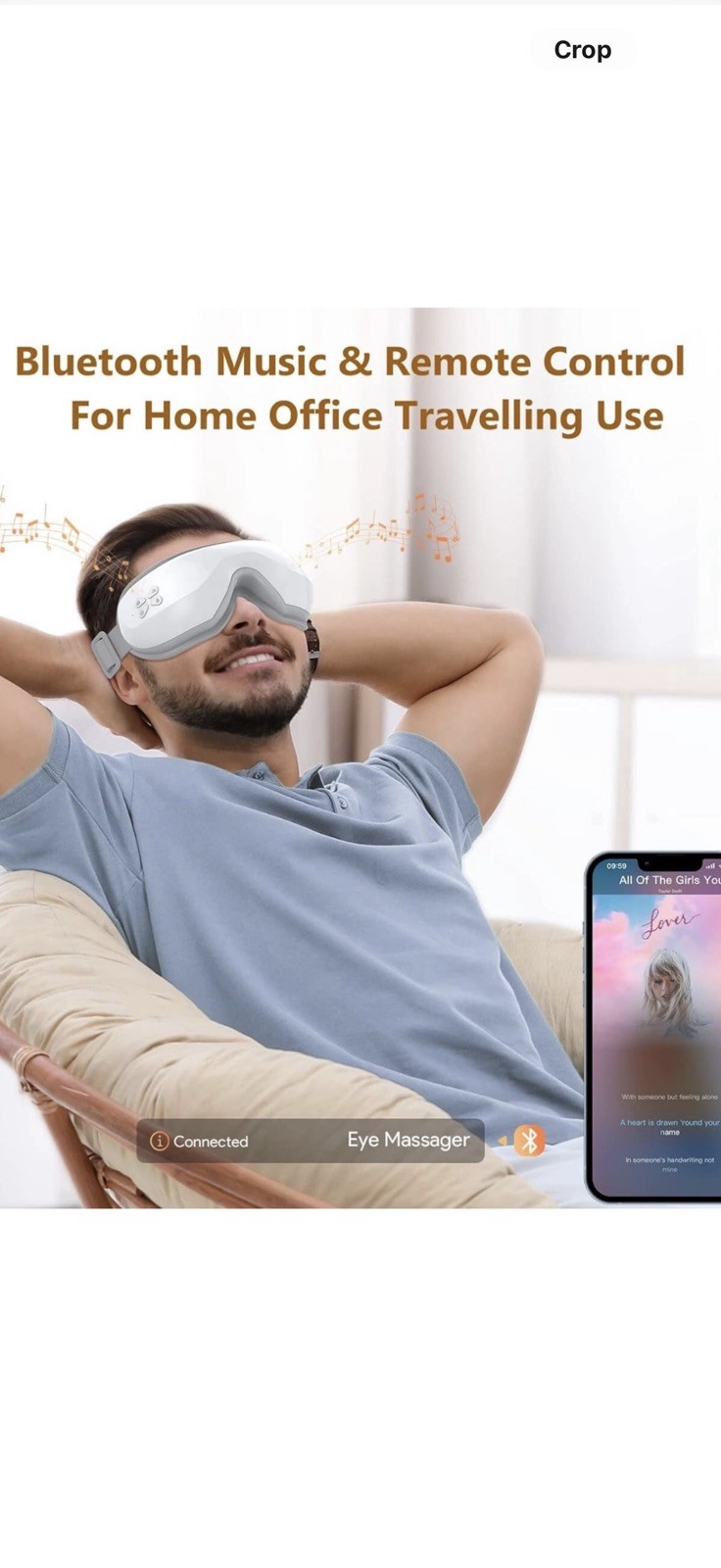 Ustuour UD-206 Intelligent Eye Massager Heat Compression Vibration Blue-Tooth