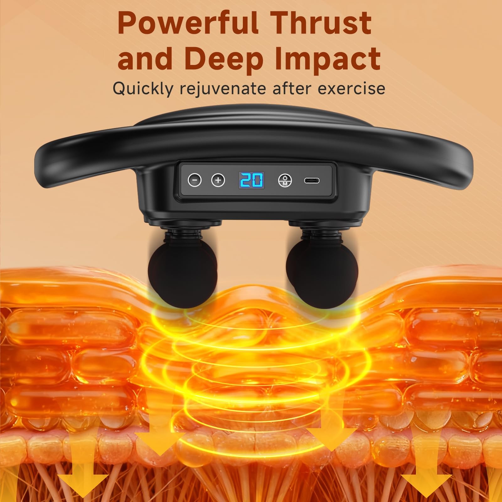 AERLANG Massage Gun Deep Tissue Muscle Massager,Back Massager for Pain Relief,Pe
