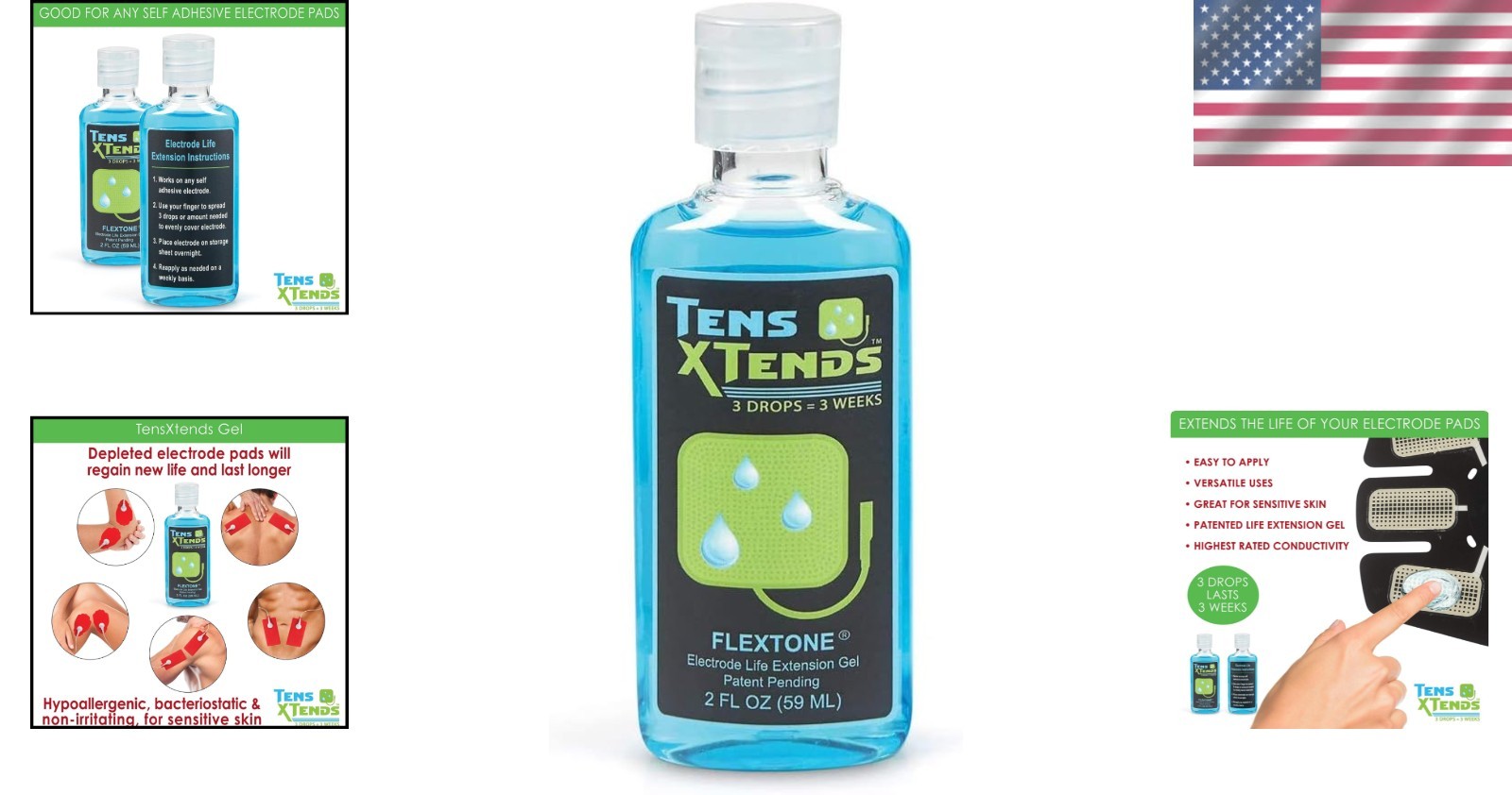 TensXtends 2 FL OZ – Life Extension Gel for TENS Pads, Easy to Apply & Clean