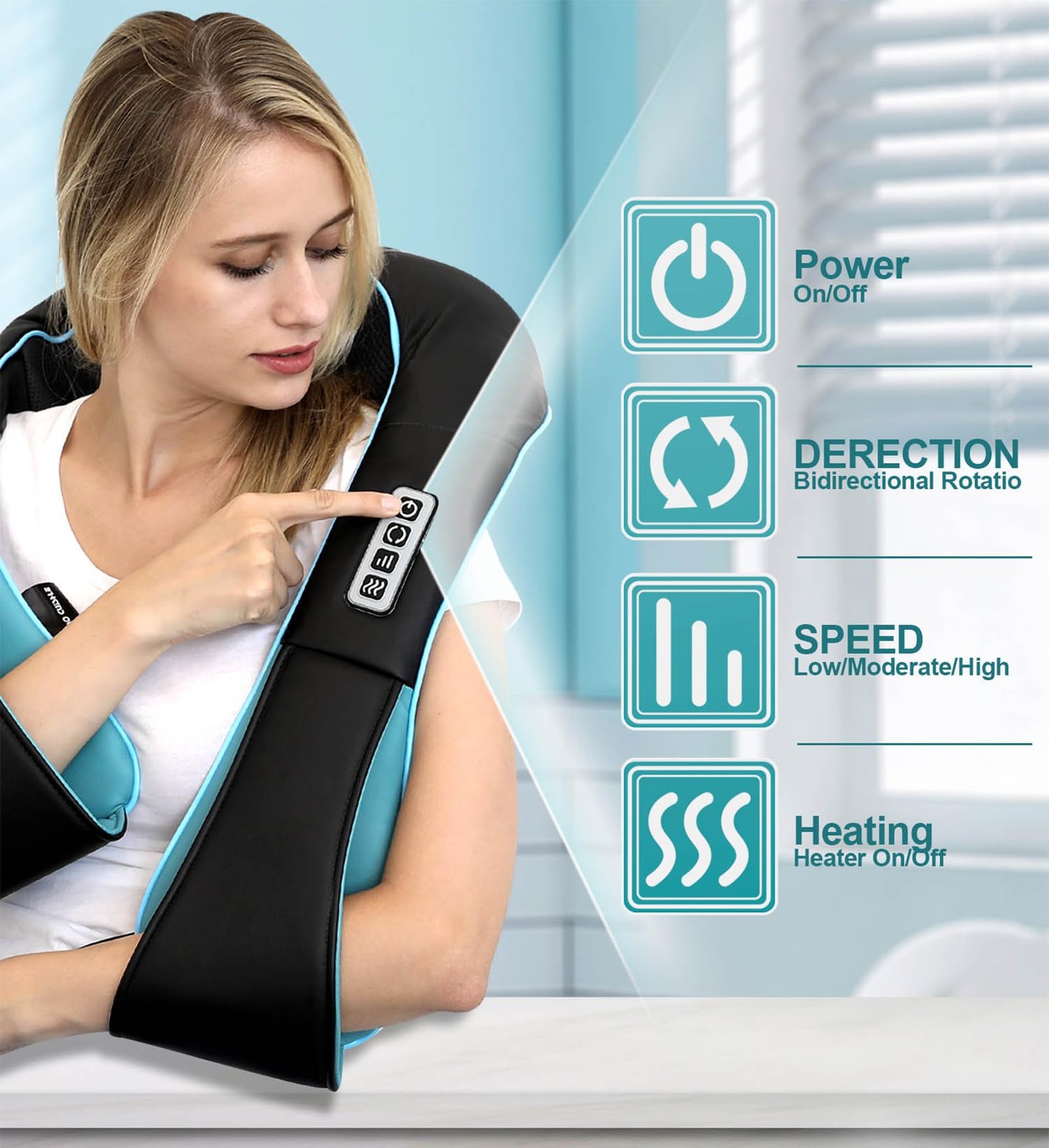 Shiatsu Neck and Shoulder Massager with Heat – Deep Kneading Massage for Rela…