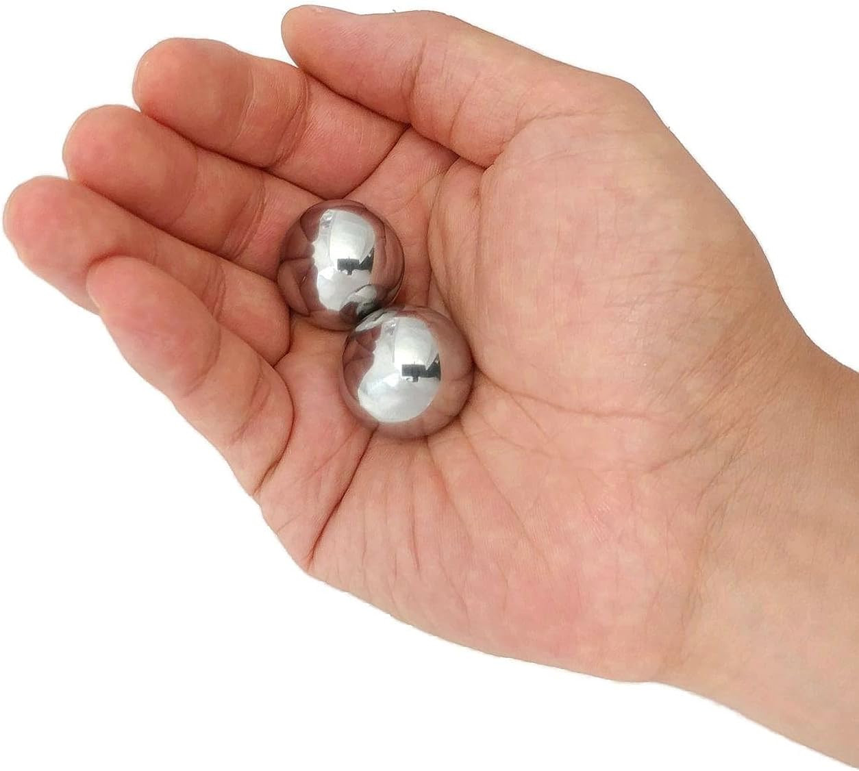 1 Inch Stainless Steel Pocket Sized Baoding Balls with Carry Pouch. Solid Non…