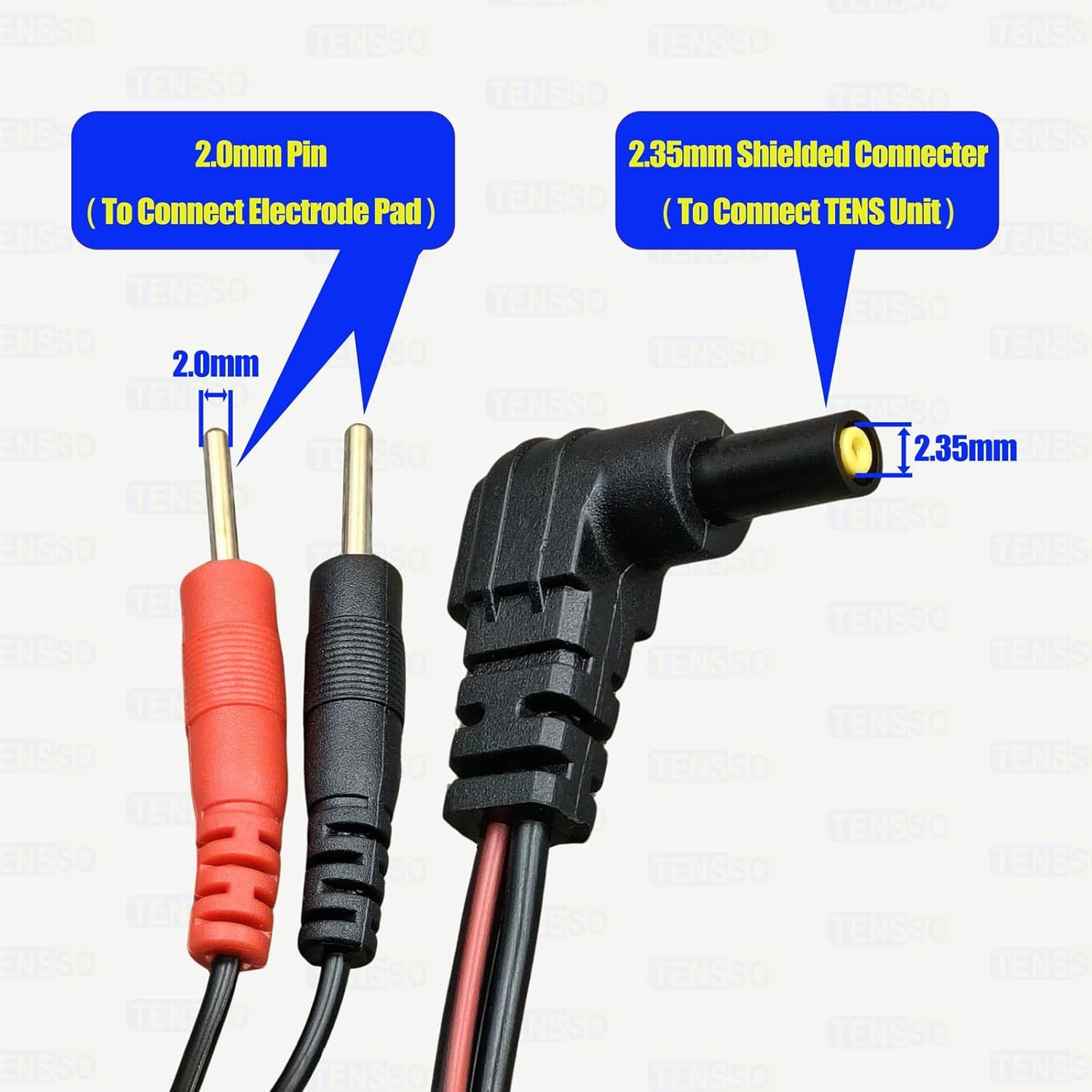 TENS Unit Replacement Lead Wires: 5 Pieces 2.35Mm Plug to 2Mm Pin Electrodes Le