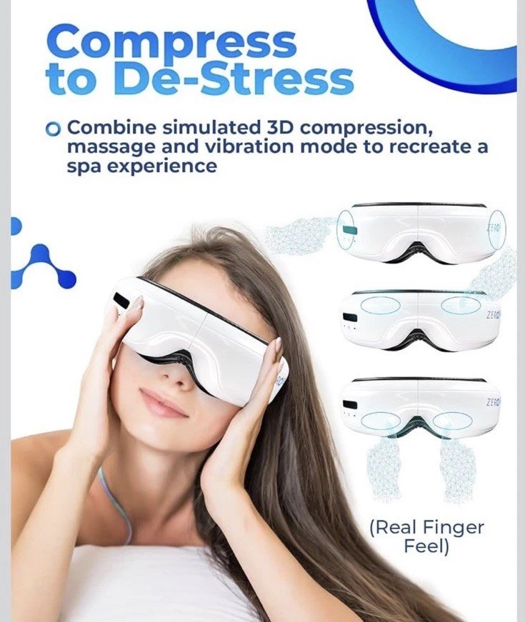 Heated Compression Eye Mask Music Face Massager Rechargeable Sleep Mask