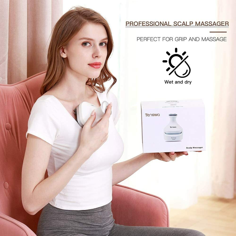 Tenswa Electric Scalp Massager Portable Head Massager Handheld with Kneading 112