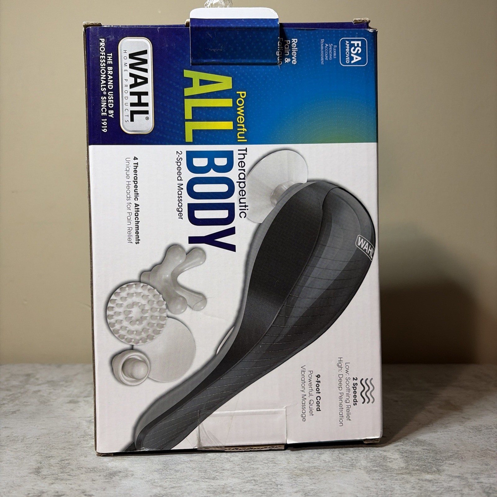 WAHL All Body Power Therapeutic 2-Speed Massager w/ 4 Attachment Heads 4120-600