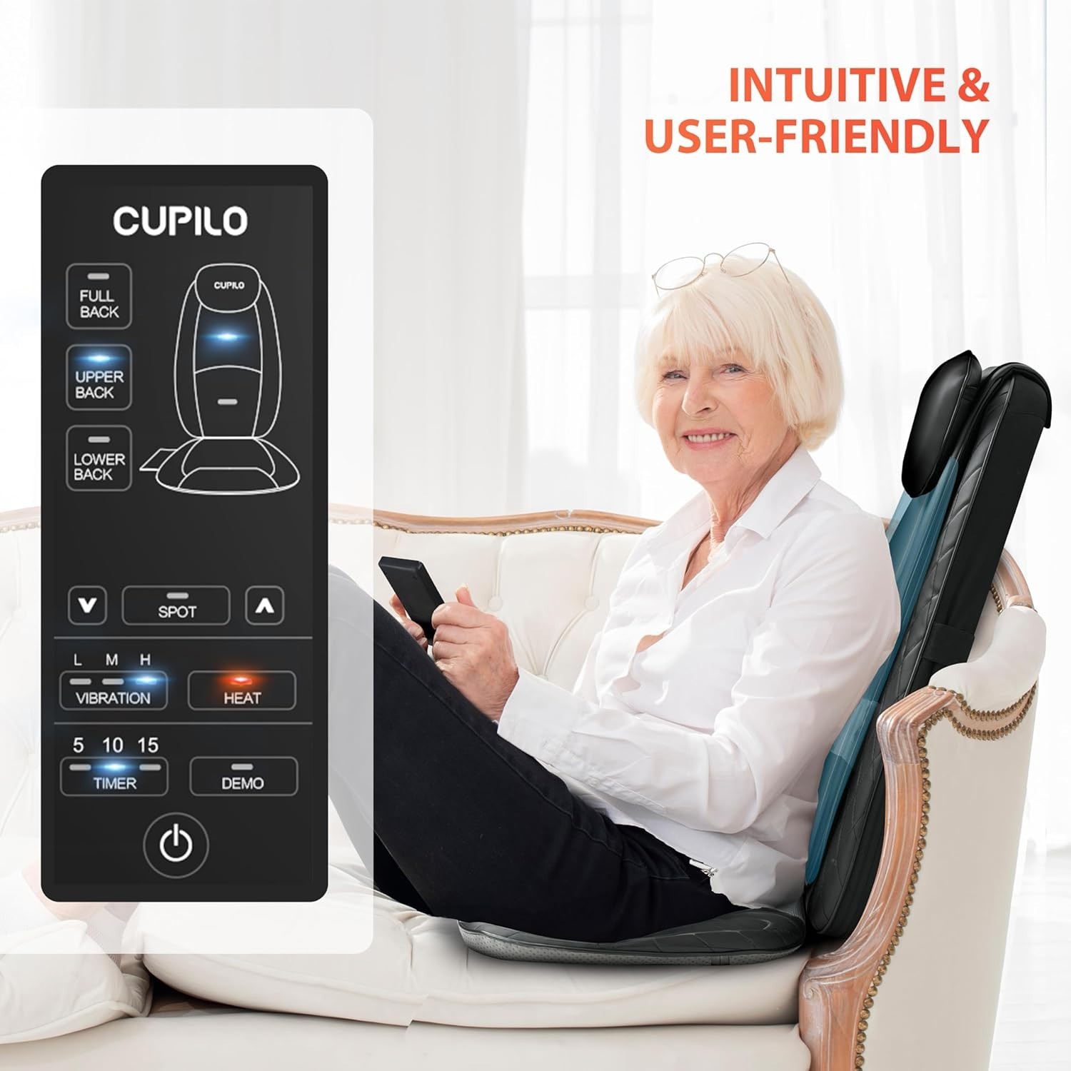 Shiatsu Back Massager with Heat, Deep Tissue Massage Chair Pad, Back Support …