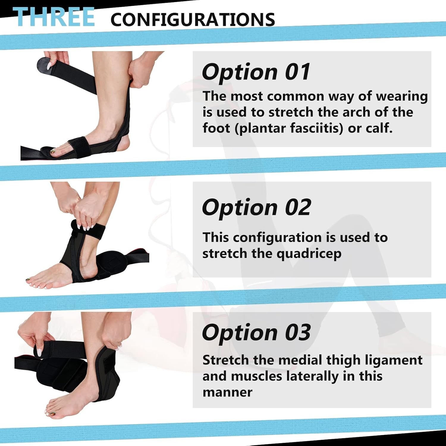Black Foot and Calf Stretcher for Better Mobility and Recovery