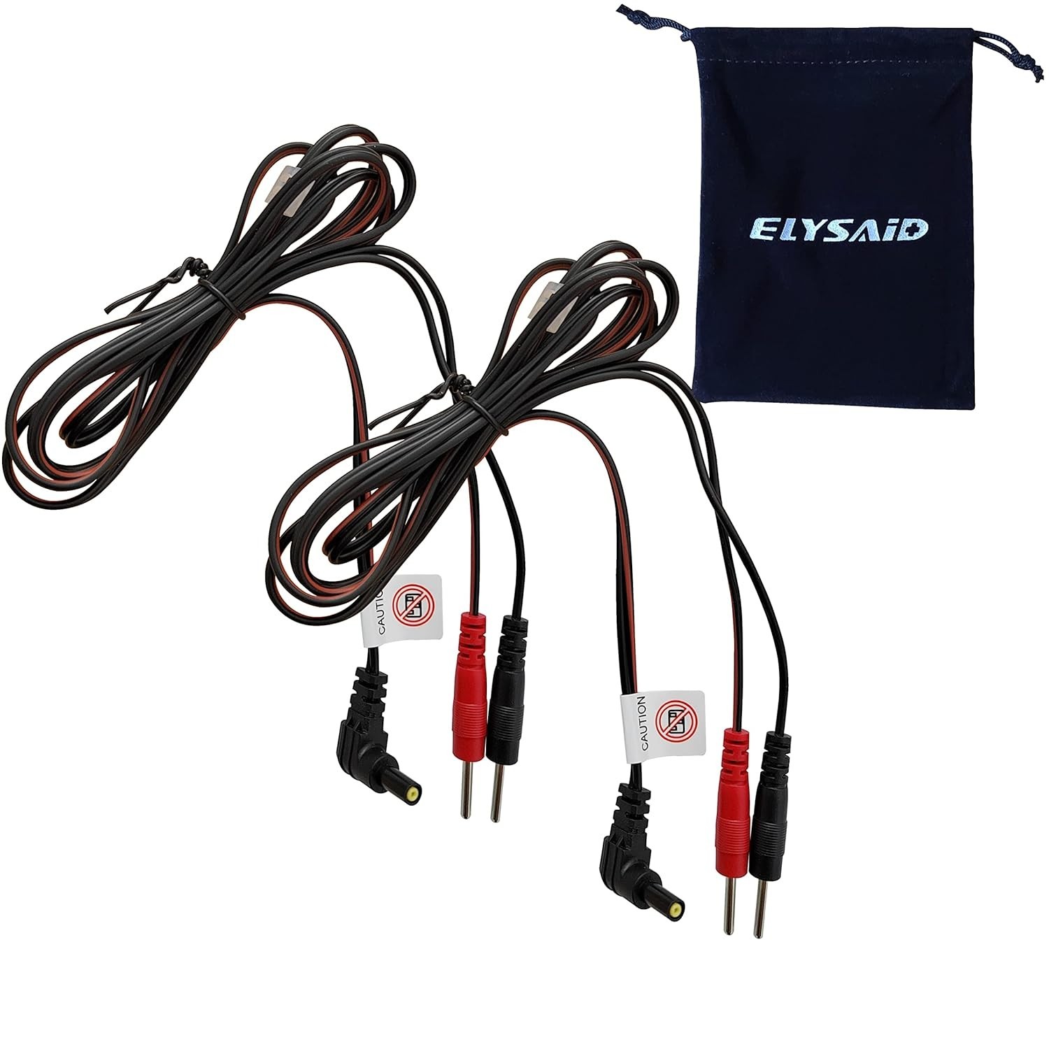 2pcs Replacement Electrode Lead Wires, 2mm Pins for TENS Machines, 7.21 Feet