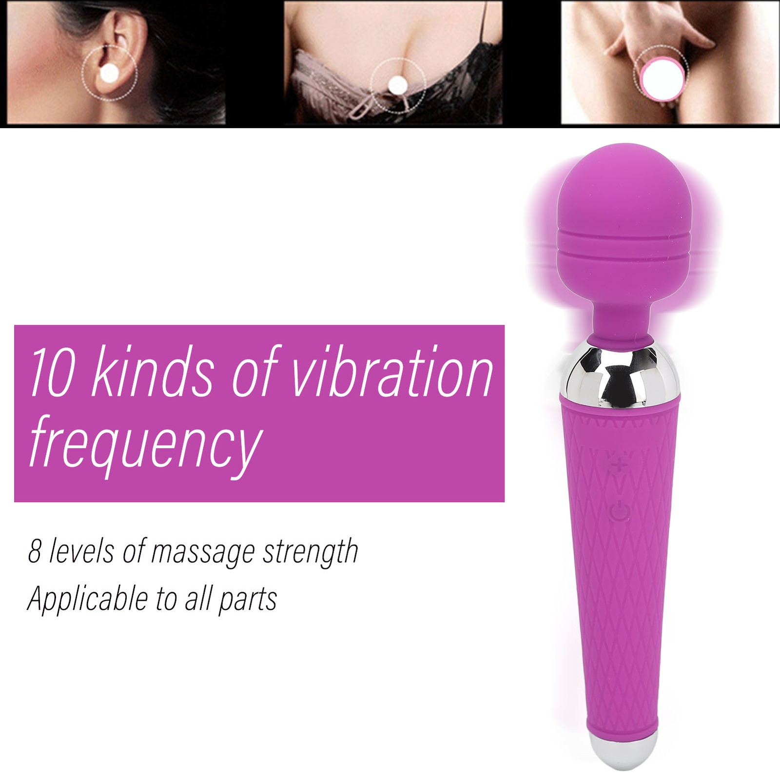 1 Cordless Vibrators Wand Rechargeable Relaxing Muscle For Home Use ABS
