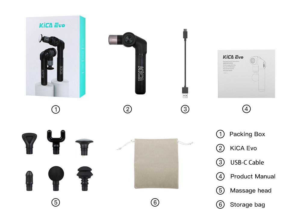 KiCA Evo Powerful, Foldable and Extendable Muscle Massage Gun Massager