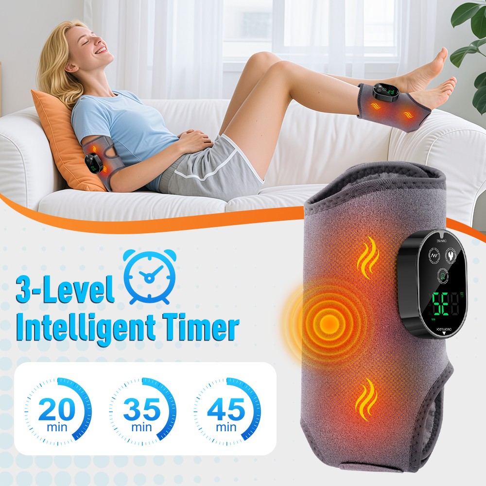 4IN1 Electric Foot Ankle Massager Infrared Hot Vibration Compression Pain Relief