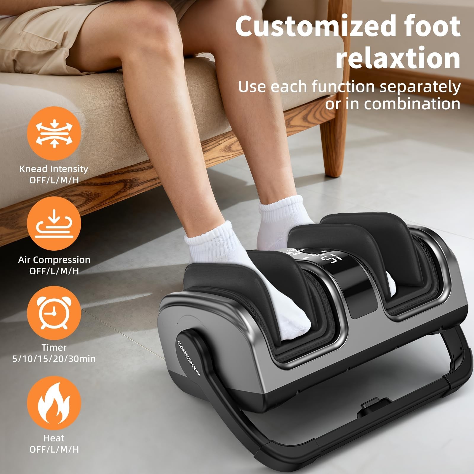 CARESKY Shiatsu Foot Massager with Heat, FSA Eligible HSA Foot Massager for P…
