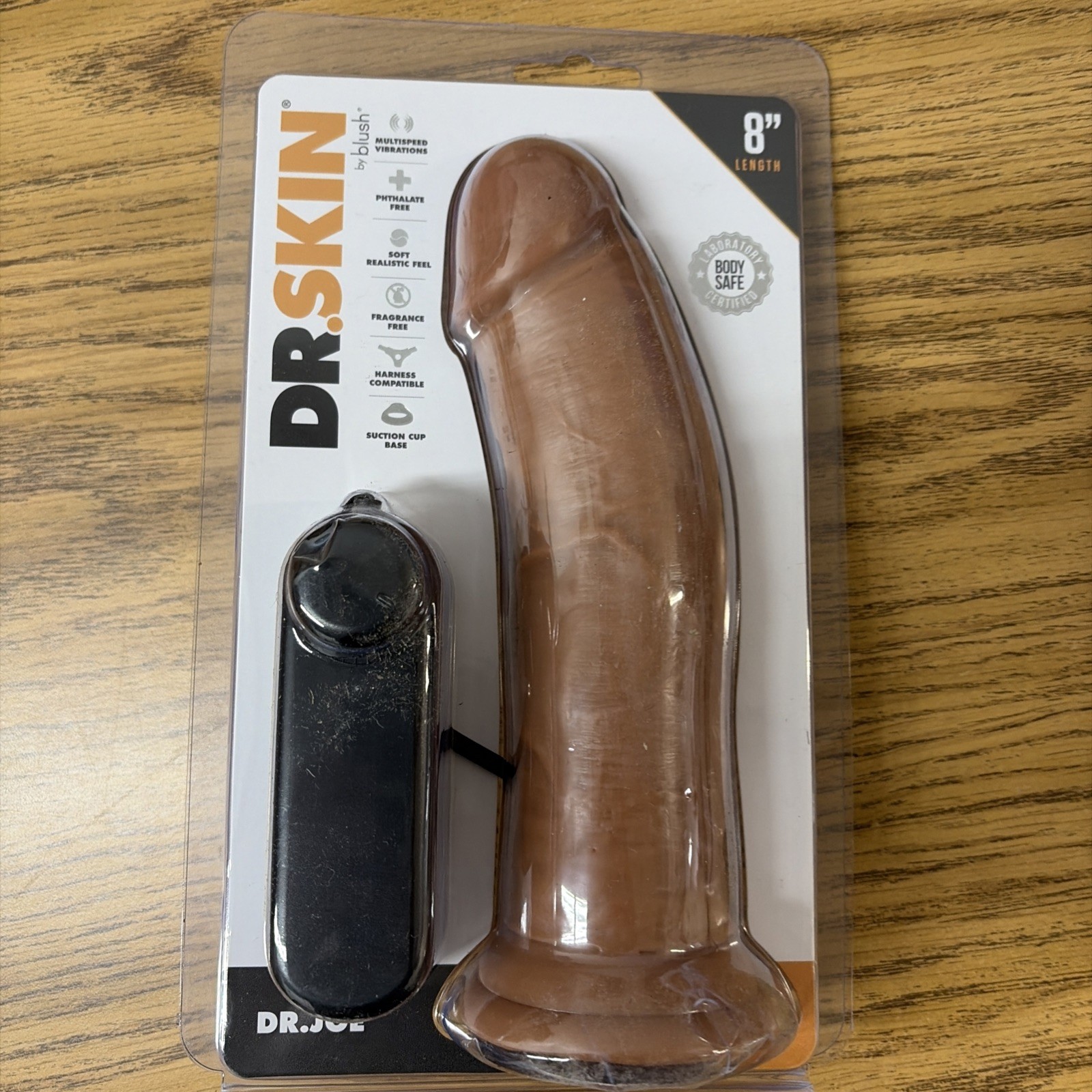 Blush Dr. Skin 8 Inch Realistic Vibrating massager with Suction Cup Chocolate