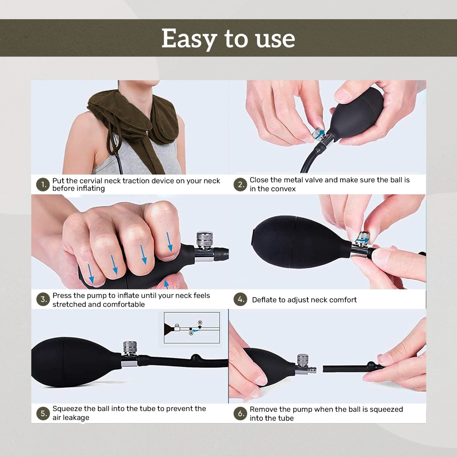 Inflatable Neck Stretcher for Cervical Traction – Adjustable Pain Relief & Postu