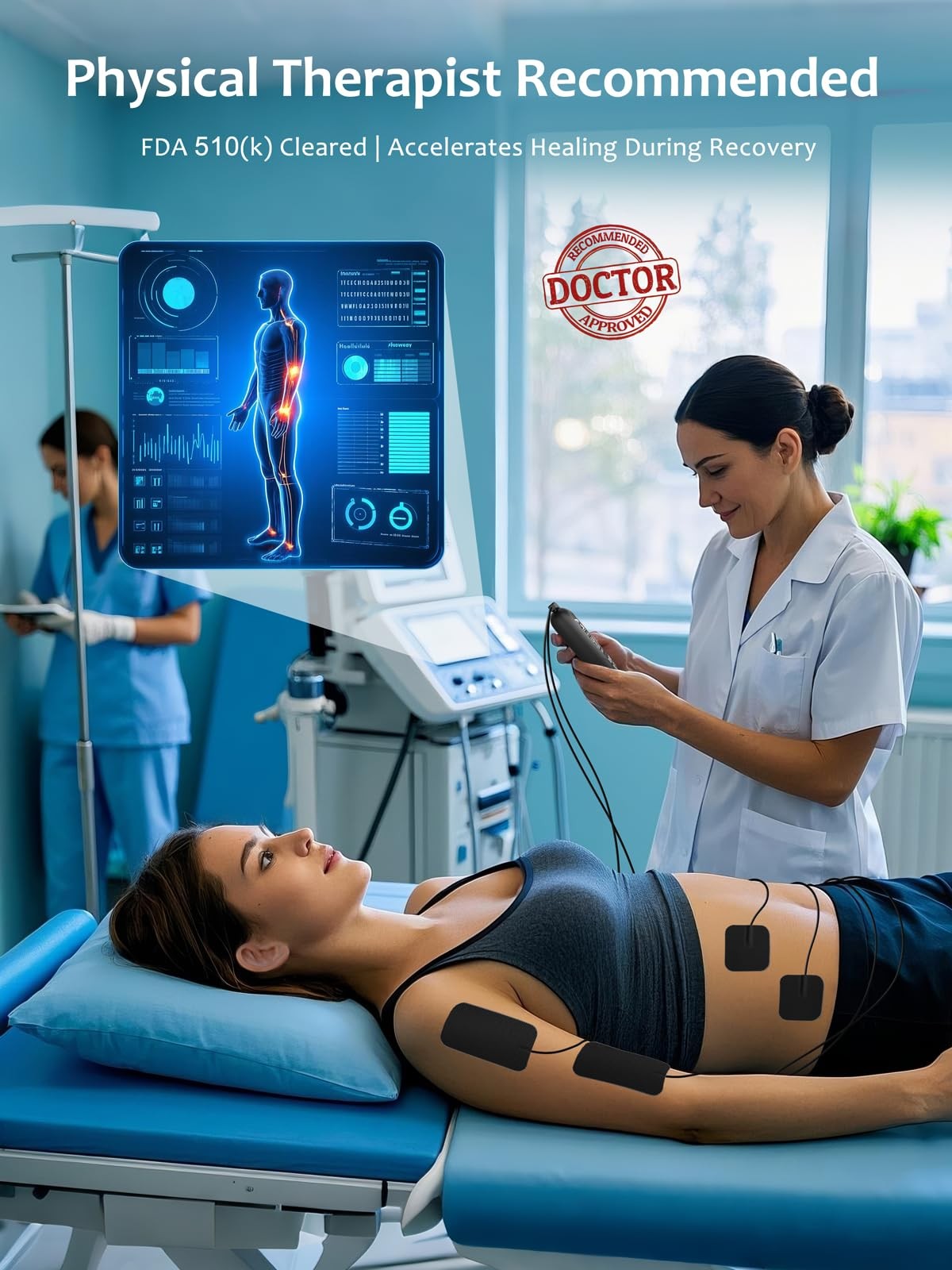 TENS Unit Muscle Stimulator 24 Modes, 8 Electrode Pads, 2-150Hz, 40 Levels