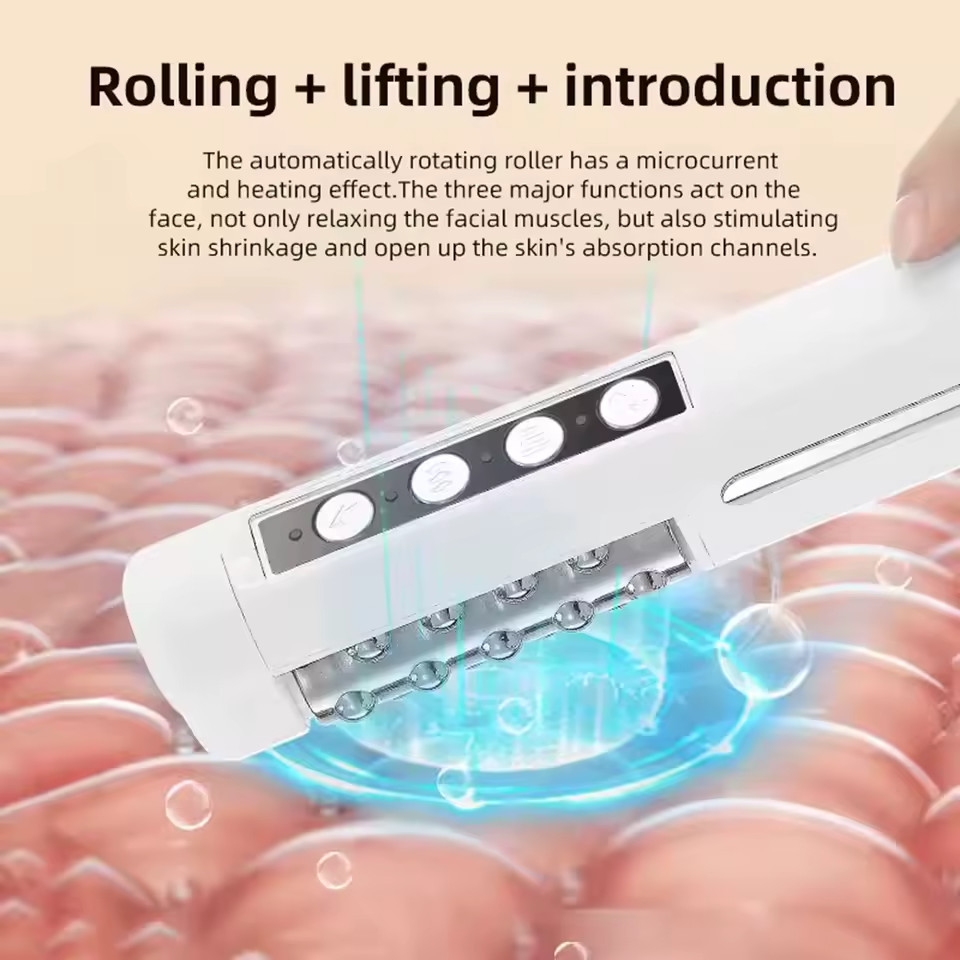 1/8 64 2026 Latest Facial Rolling Massager Device Heated Roller Firming Face 360