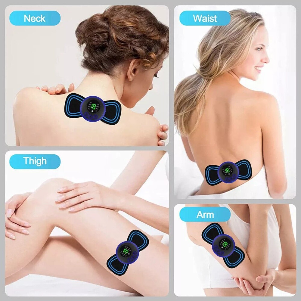 EMS Stimulator Electric Neck Back Massager Pads Cervical Massager With 5 Patches