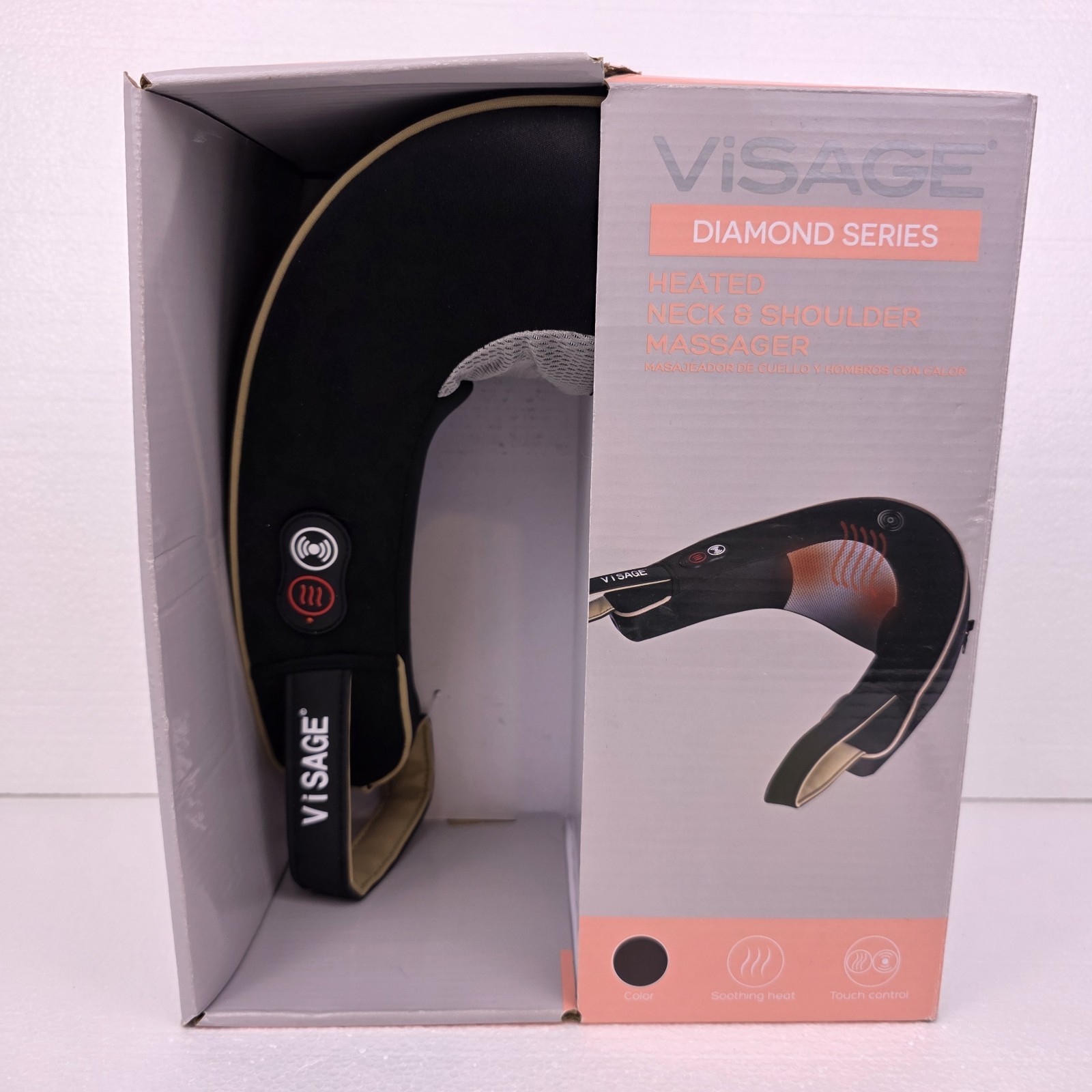 Visage Diamond Heated Neck Shoulder Massager Heat Touch Control
