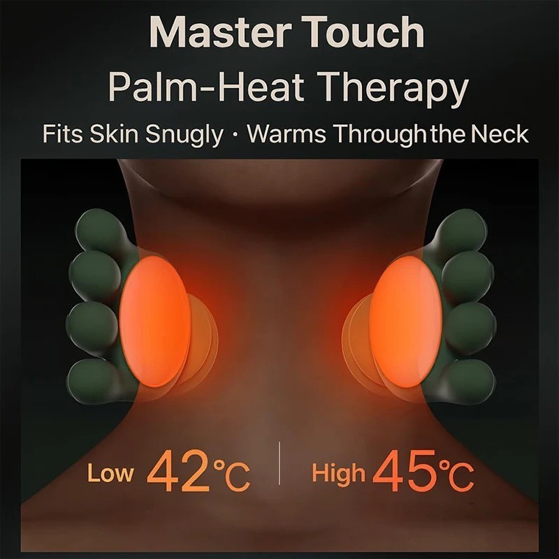 Heated Kneading Neck Massager With Shiatsu for Upper Back Cervical Pain Relief