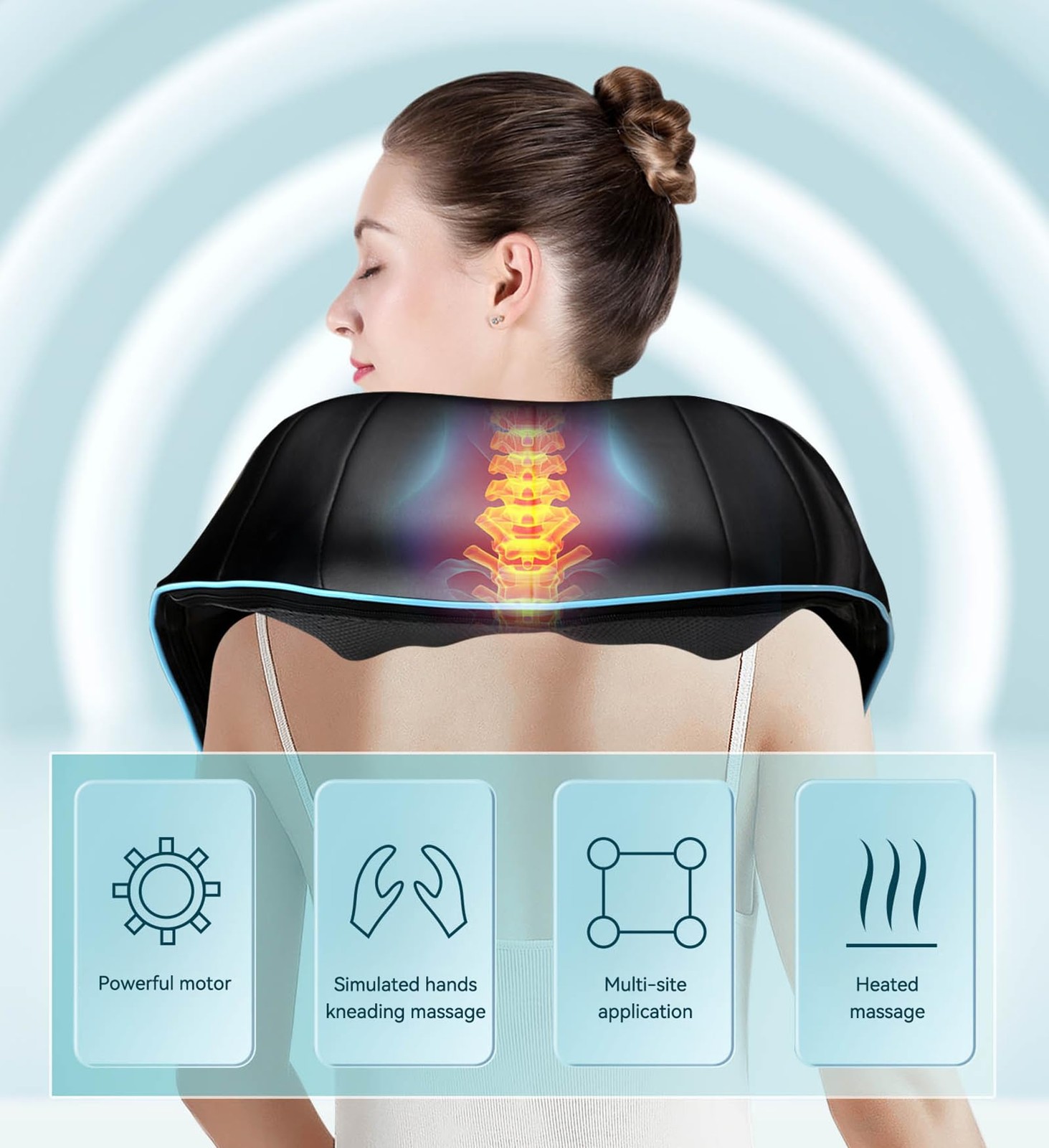 Shiatsu Neck and Shoulder Massager with Heat – Deep Kneading Massage for Rela…