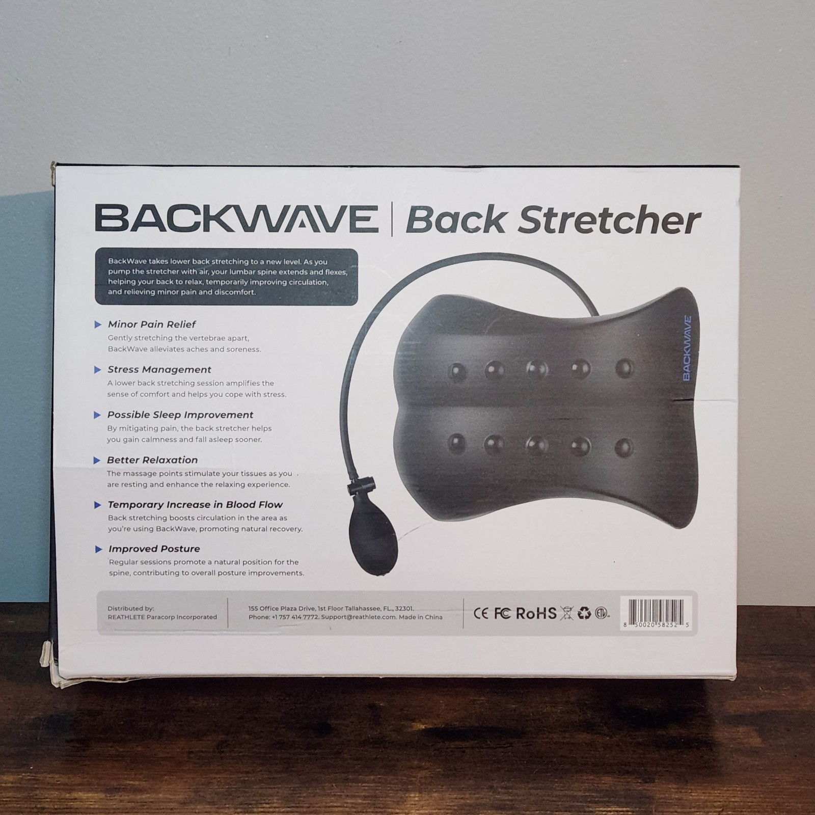 REATHLETE BackWave Back Stretcher – Adjustable Lumbar Support Device