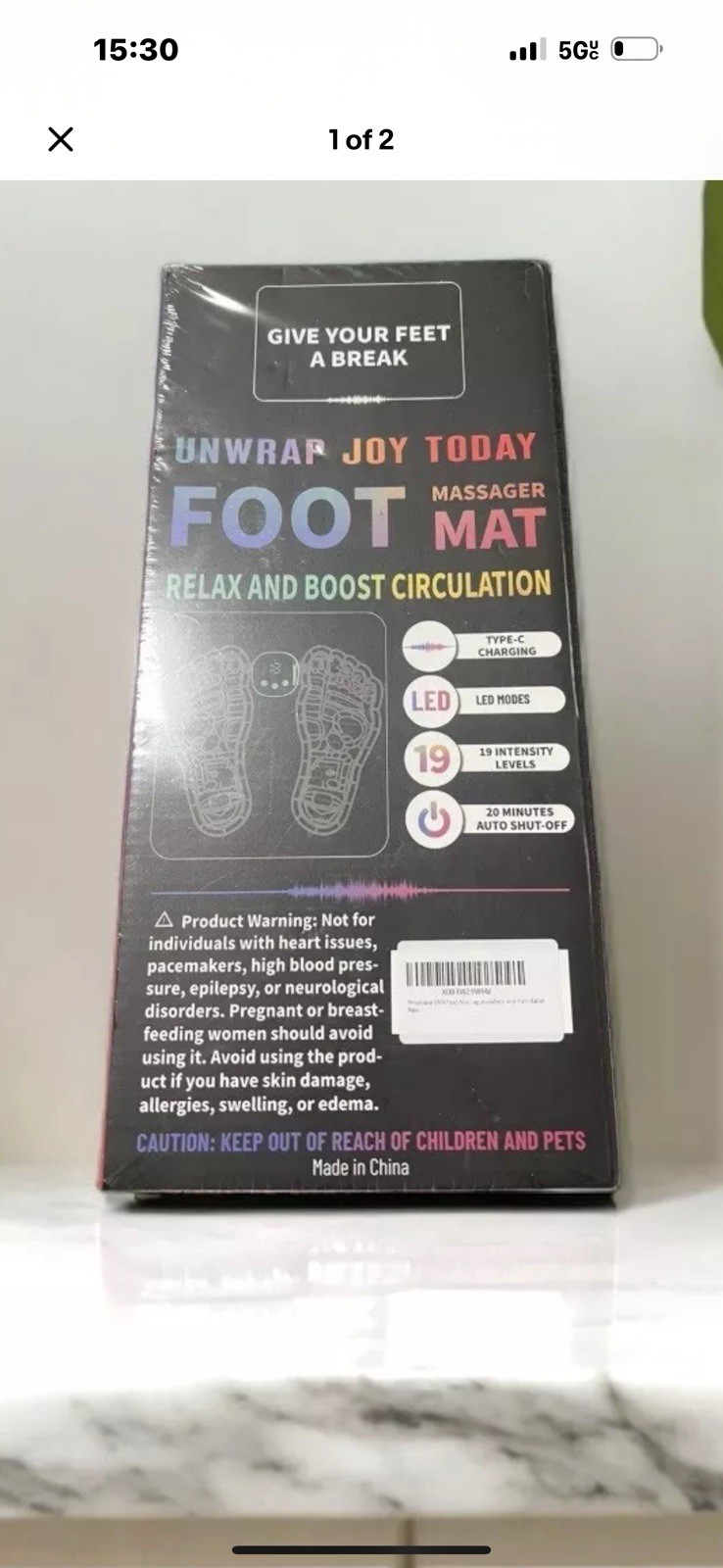 Phixnozar EMS Foot Massager Mat with 8 Modes and 19 Intensity Levels
