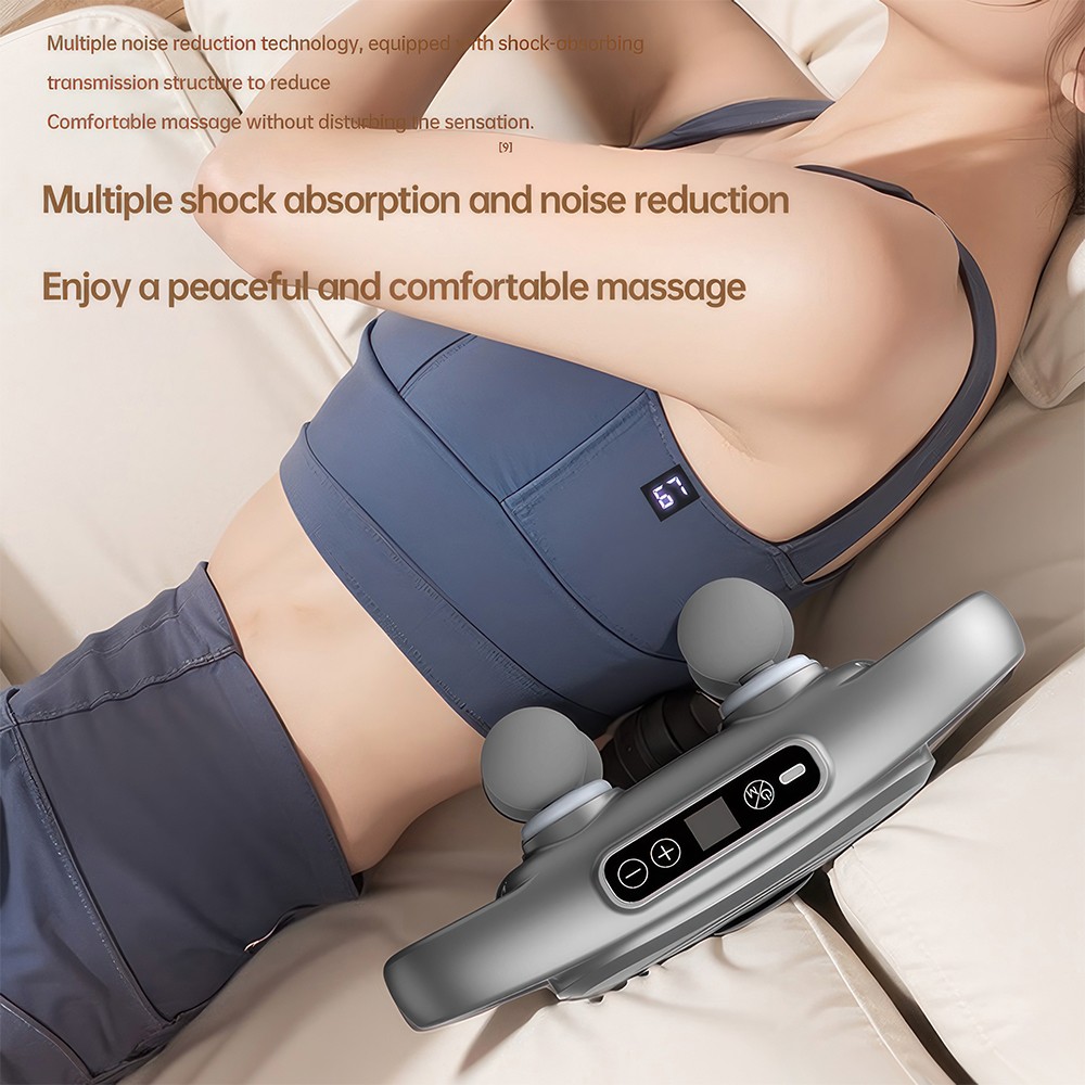 USB Muscle Massager Gun Six Heads High Frequency Neck Waist Fascia Massage Gun