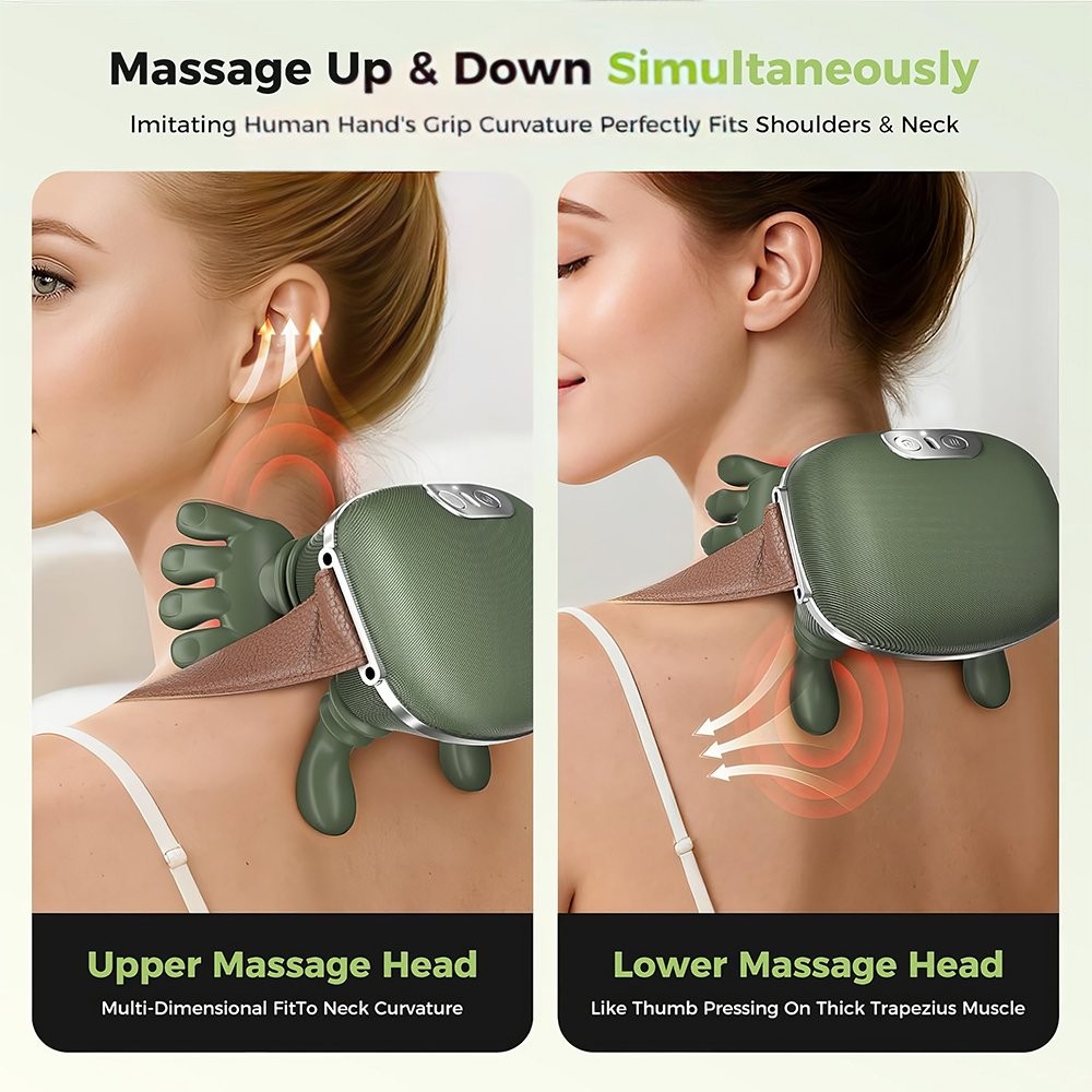 Electric Neck & Shoulder Massager with Heat Shiatsu 4D Kneading Pain Relief