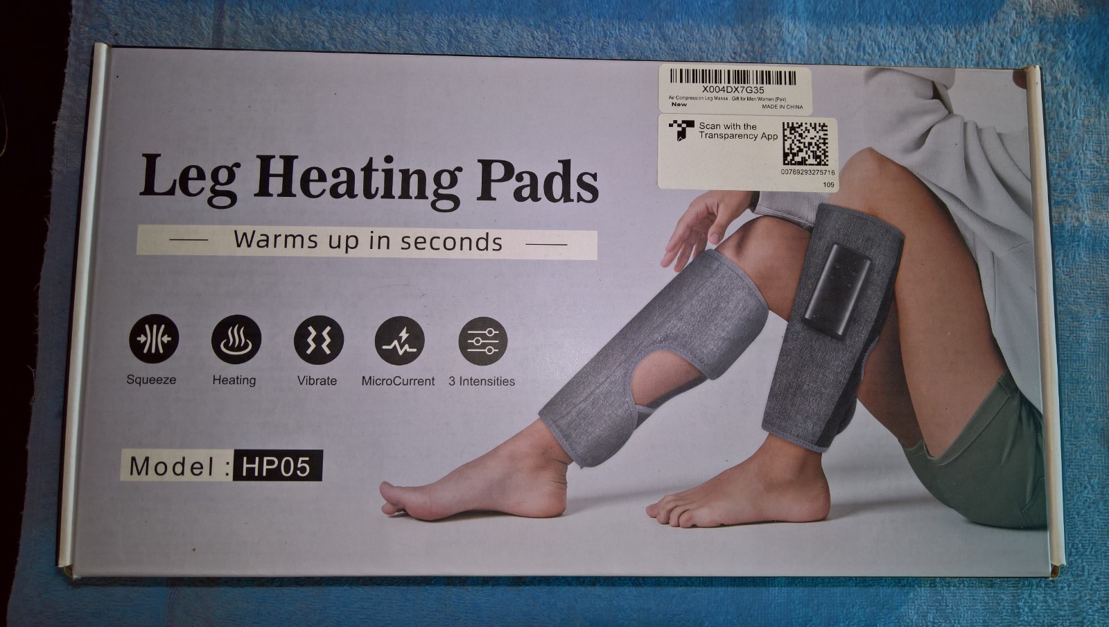 Cordless wearable leg heating pads with vibration for pain relief, one pair
