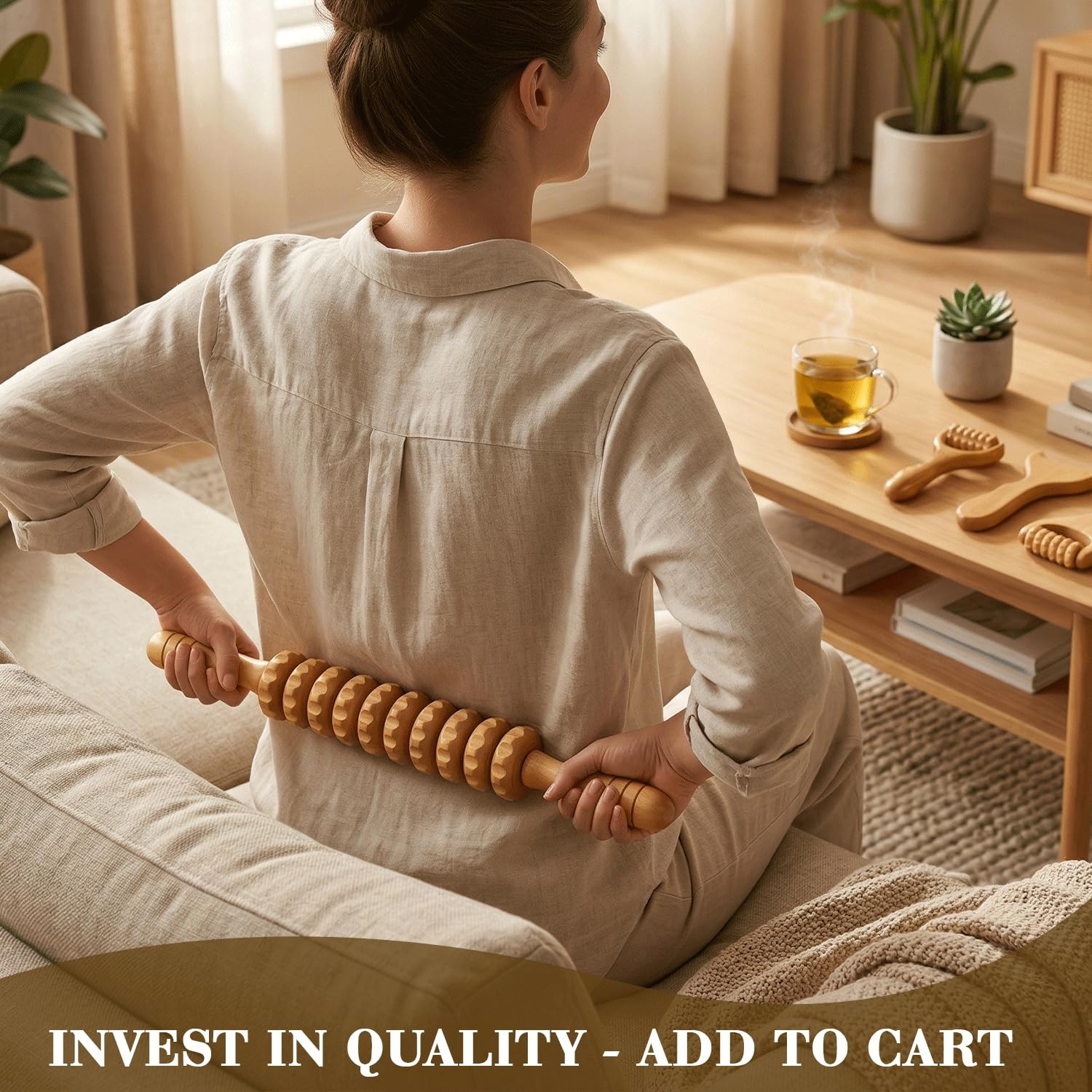 5 in 1 Wood Therapy Massage Tools Set for Cellulite Reduction & Stress Relief…