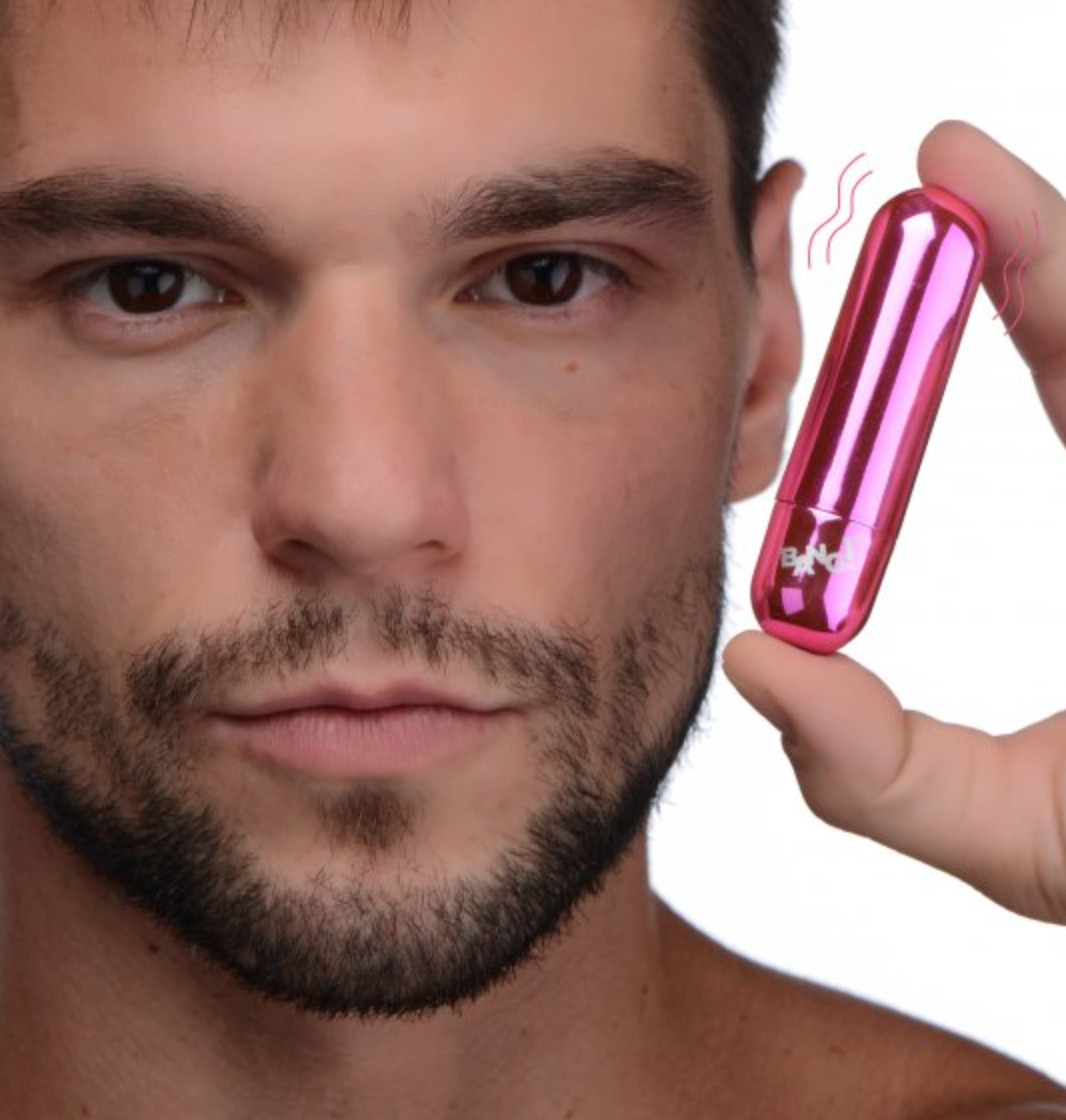 10 Speed Vibrating Powerful Bullet Shape Rechargeable Metallic- Pink