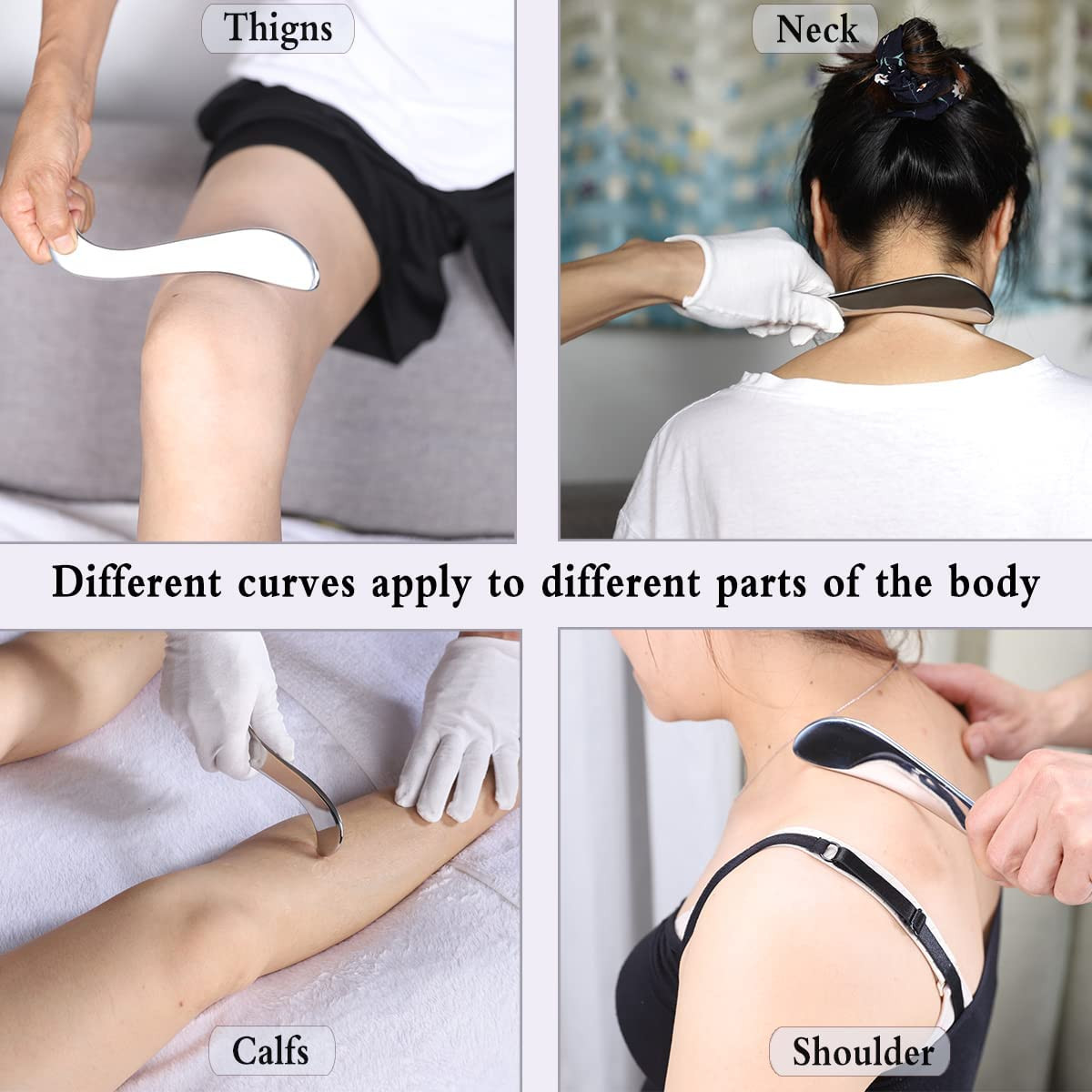 Stainless Steel Gua Sha, Metal Guasha Scraping Tool, Muscle Scraper for Deep Tis