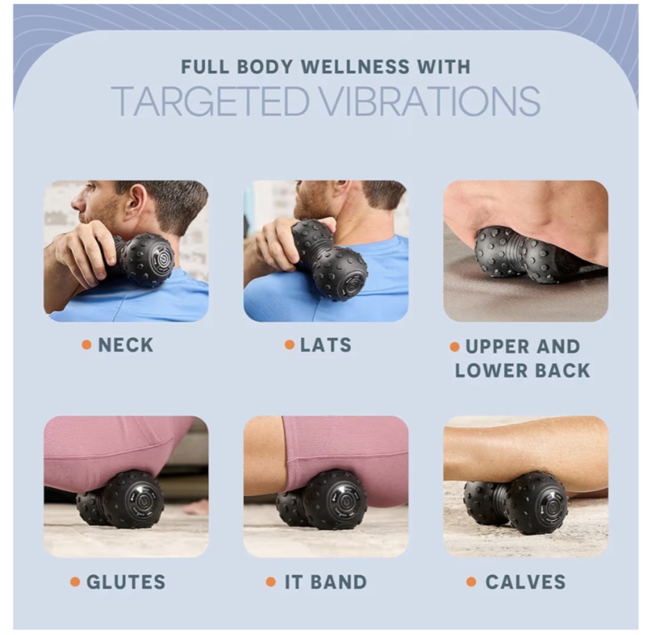 Lifepro 4-Speed Vibrating Massage Ball, Compact Foam Roller for Recovery
