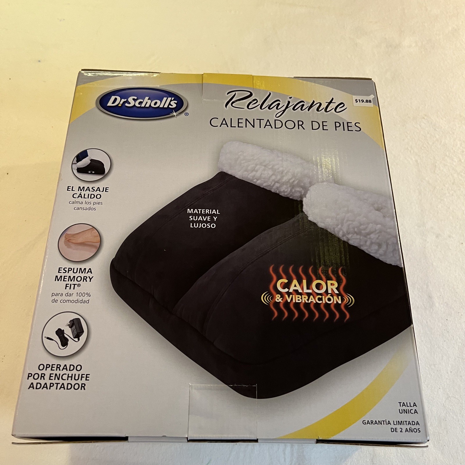Dr Scholls Soothing Foot Warmer Heat and Vibration Black with Cord New