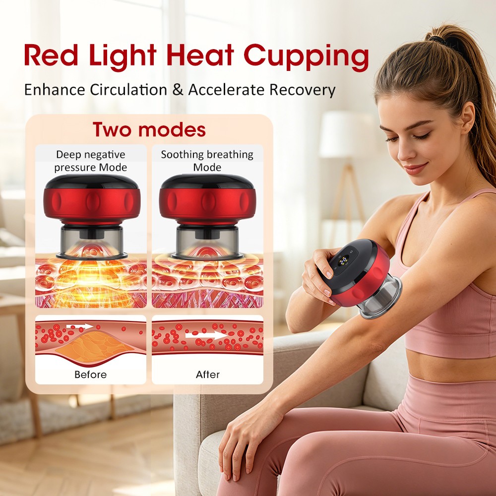 7 In 1 Electric Cupping Therapy Set w/Red Light Smart Cupping Gua Sha Massager