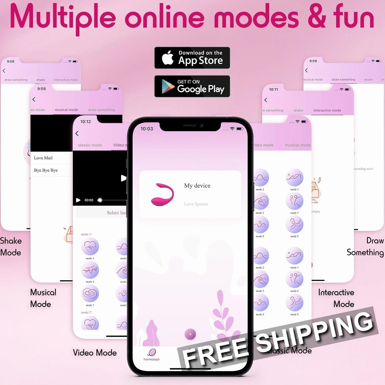 Premium App & Remote Control Wearable Intimate Device 9 Modes Pink Waterproof