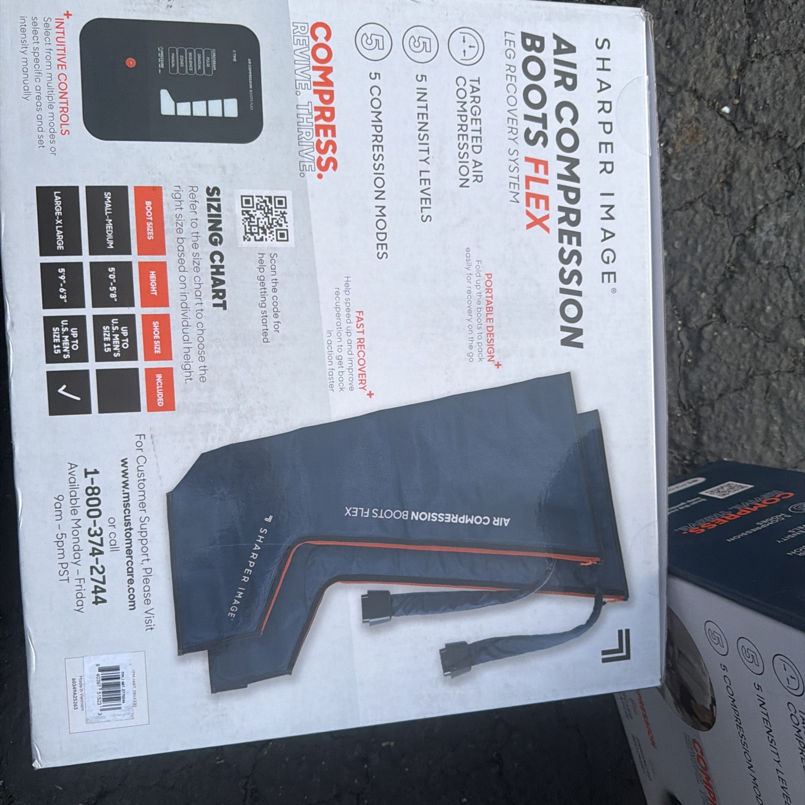 Sharper Image Air Compression Boots Flex Leg Recovery System Large/X-Large