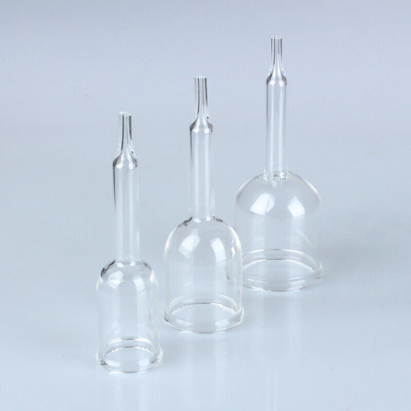 3Piece Replacement Glass Cupping Cups For Vacuum Suction Therapy Massage Machine
