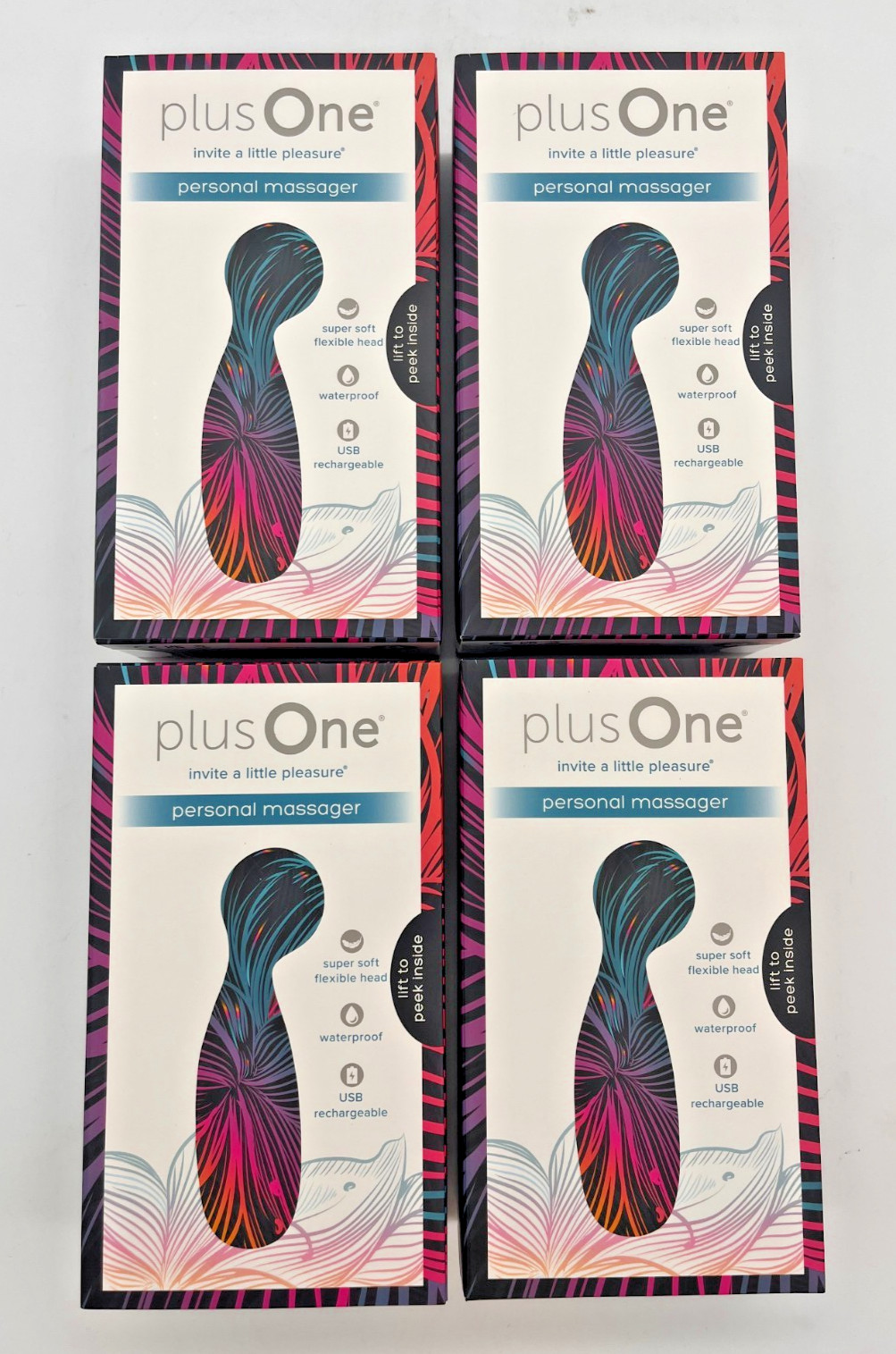 4x PLUS ONE WATERPROOF PERSONAL MASSAGER WITH 10 VIBRATING PATTERNS NEW & SEALED