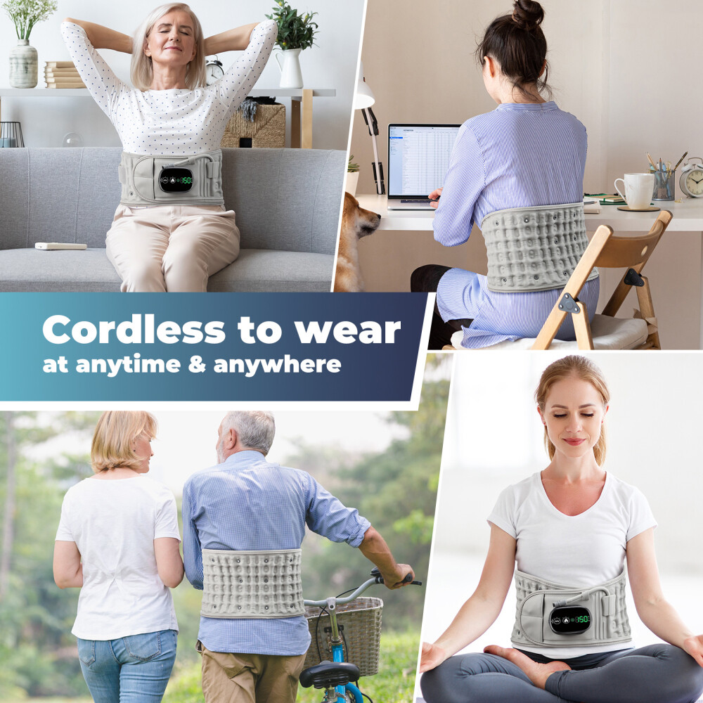 Cordless Red Light Heating Decompression Belt Inflatable Lumbar Support Brace