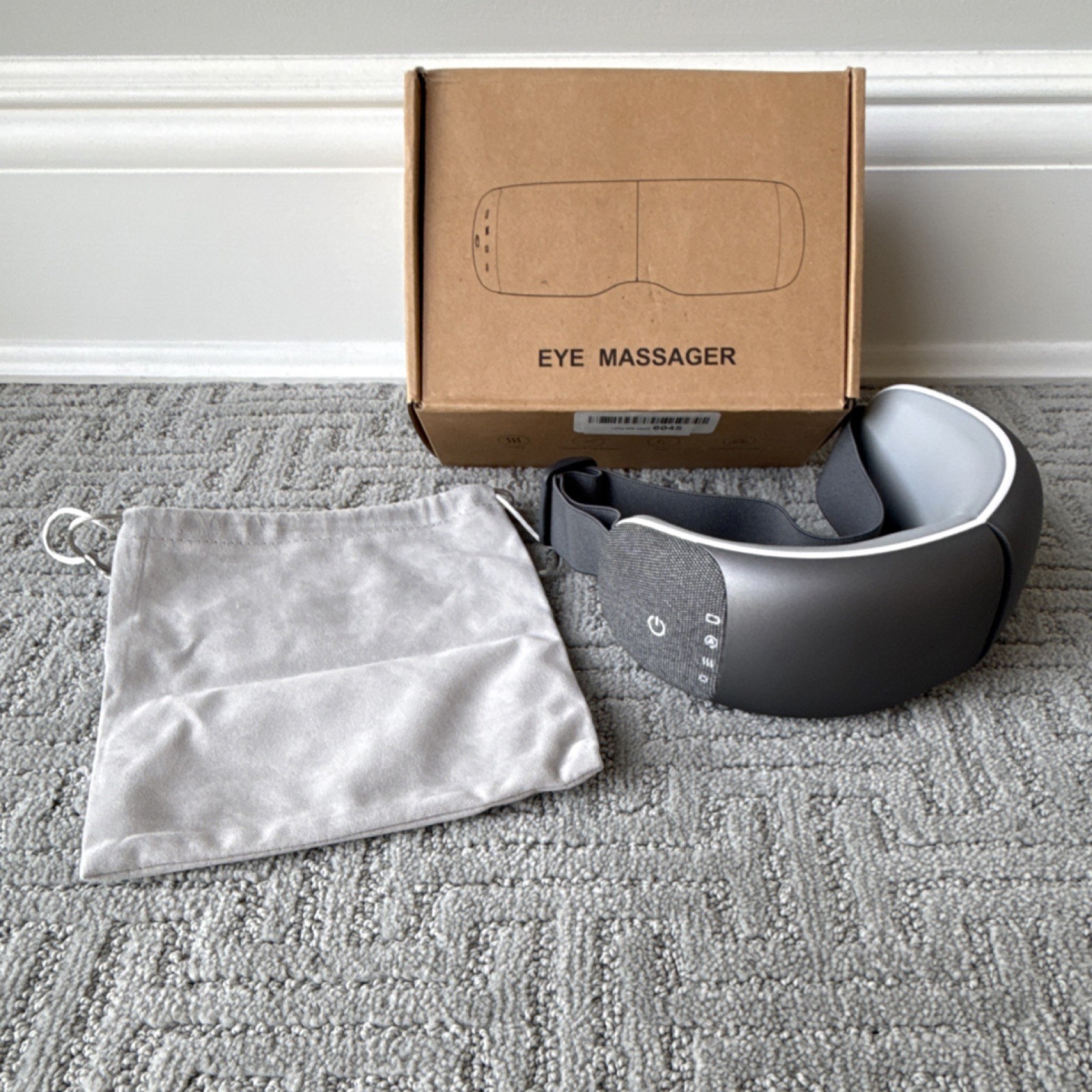 Ezencon K12P Electric Eye Massager Heated Music Lightweight Gray DC 5V