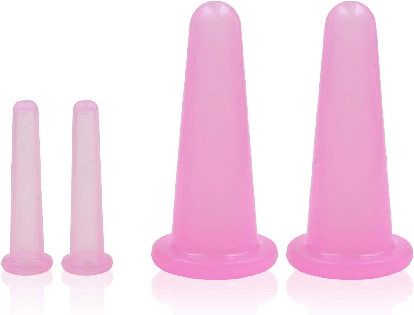 4 Pcs Facial Cupping Set,Natural Silicone Facial Massage Cup for Body,Face,Neck,