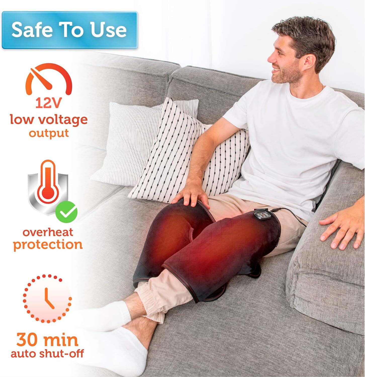 Heated Knee Brace Wrap with Vibration Massage – Knee Heating Pad with Vibration